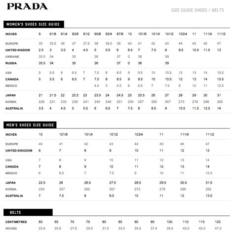 prada belt size|prada size conversion chart.